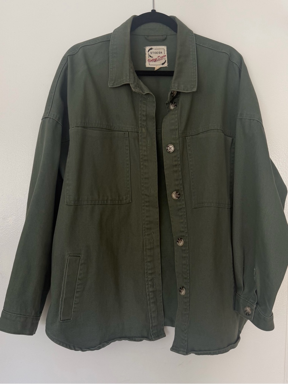 Stoosh Olive Green Utility Shirt Jacket